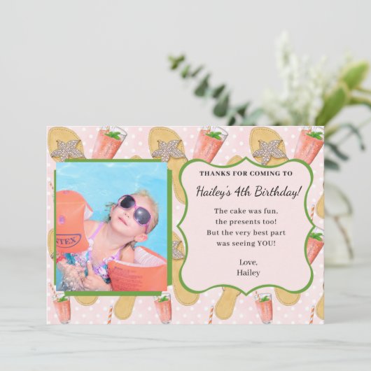 ひまわりとレモネードの写真サンクスカード サンキューカード (スタンド正面)