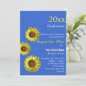 ひまわりと卒業式のお祝い 招待状 (スタンド正面)