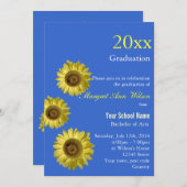 ひまわりと卒業式のお祝い 招待状 (正面/裏面)