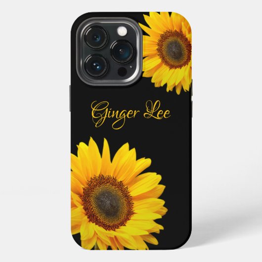 ひまわりと名前のケースマイトiPhoneケース iPhoneケース (裏面)