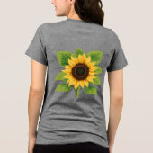 ひまわりと太陽 - 希望と成長の象徴 トライブレンドTシャツ (裏面)