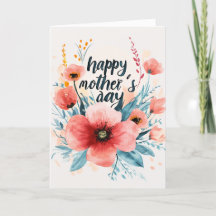 ひまわりと幸せな母の日のグリーティングカード