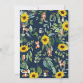 ひまわりと森林の動物の誕生日 招待状 (裏面)