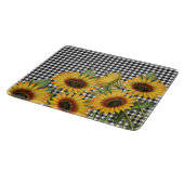 ひまわりと水牛の格子 カッティングボード (角)