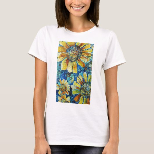 ひまわりと水玉のTシャツ Tシャツ (正面)