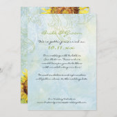 ひまわりと渦巻き、結婚式招待状 セーブザデート (正面/裏面)