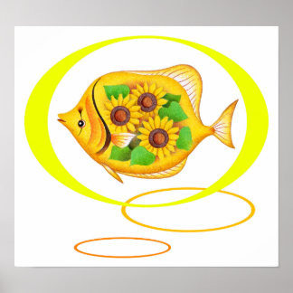 ひまわりと熱帯魚 ポスター