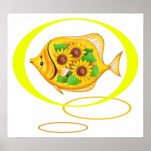 ひまわりと熱帯魚 ポスター (正面)