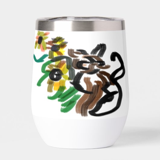 ひまわりと猫 (背面)