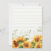 ひまわりと白いかぼちゃの双子 秋のベイビーシャワー 招待状 (裏面)