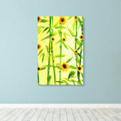 ひまわりと竹 キャンバスプリント (インサイチュ (ウッドフロア))
