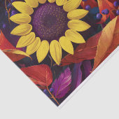 ひまわりと紫の果実、秋の庭 薄葉紙 (詳細)