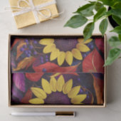 ひまわりと紫の果実、秋の庭 薄葉紙 (ギフト)