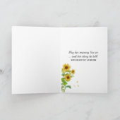 ひまわりと虹のある開いたドア カード (内部)