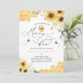 ひまわりと蜂のベイビーシャワー マミー・トゥ・ビー ベイビーシャワー 招待状 (スタンド正面)