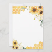 ひまわりと蜂のベイビーシャワー マミー・トゥ・ビー ベイビーシャワー 招待状 (裏面)