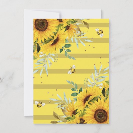 ひまわりと蜂のベビーシャワー招待状 招待状 (裏面)