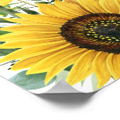 ひまわりと蜂のベビーシャワー歓迎ポスター ポスター (角)