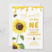 ひまわりと蜂は最初の誕生日に甘い 招待状 (正面)