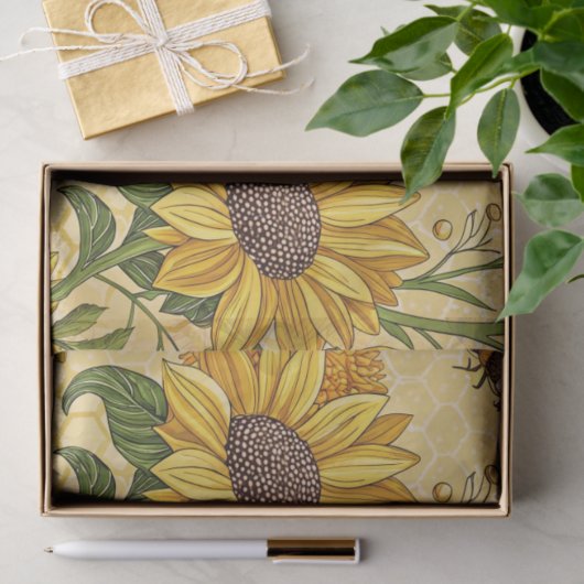 ひまわりと蜂 薄葉紙 (ギフト)