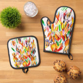 ひまわりと蜂 鍋つかみ&鍋敷きセット (トップダウン)