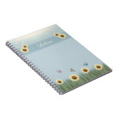 ひまわりと蝶の庭のスパイラルノート ノートブック (右側)