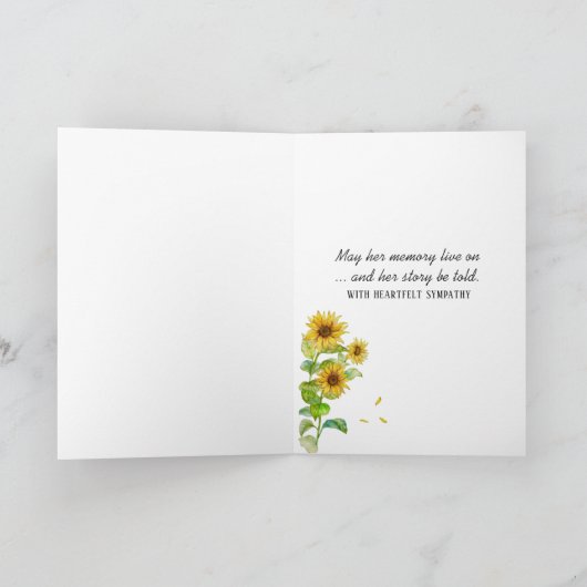 ひまわりと蝶の開いたドア カード (内部)