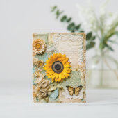 ひまわりと蝶 シーズンポストカード (スタンド正面)