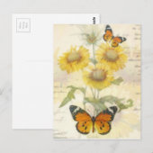 ひまわりと蝶 ポストカード (正面/裏面)