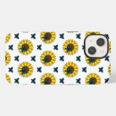 ひまわりと青い蝶 iPhoneケース (裏面横)