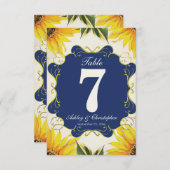 ひまわりと青の結婚式 レセプションテーブルナンバー 招待状 (正面/裏面)