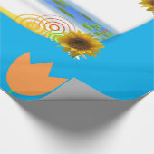 ひまわりと鳥の包装紙 ラッピングペーパー (角)