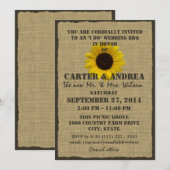 ひまわりと麻のBBQ ウェディングパーティ 招待状 (正面/裏面)