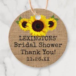 ひまわりと麻布 オータム ブライダルシャワー 感謝 フェイバータグ