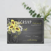 ひまわりと黒板RSVPカード 出欠カード (スタンド正面)