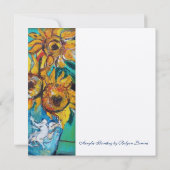 ひまわりと黒猫のブルー・ターコイズ サマー パーティ (裏面)