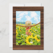 ひまわりのある素朴な幾何学的なライフセレブレーション 招待状 (裏面)