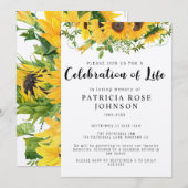 ひまわりのお別れ会 ライフセレブレーションのご案内 招待状 (正面/裏面)