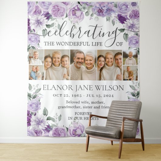 ひまわりのお別れ会 思い出の7枚の写真のコラージュ タペストリー (インサイチュ)