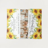 ひまわりのお別れ会 7枚の写真 コラージュ タペストリー (正面(横))