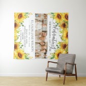 ひまわりのお別れ会 7枚の写真 コラージュ タペストリー (インサイチュ(横))