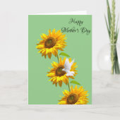 ひまわりのお母さんの日に折り畳まれた挨拶状 カード (正面)