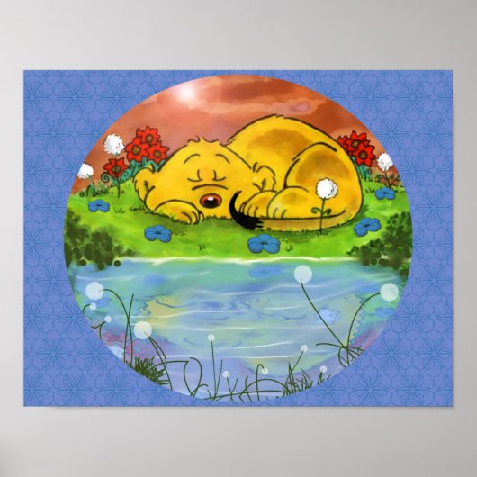 ひまわりのそばで眠るフェラルド ポスター (正面)