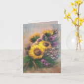 ひまわりのそよ風 4 x 5.6 カード (黄色い花)