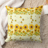 ひまわりのまわりにパターン(の模様が)ある装飾用クッション クッション (ブランケット)