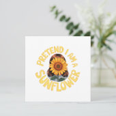 ひまわりのように気軽に変身 かわいいユーモアの花柄 招待状 (スタンド正面)