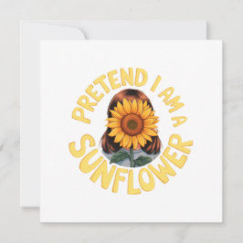 ひまわりのように気軽に変身 かわいいユーモアの花柄 招待状
