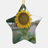 ひまわりのアートプリント セラミックオーナメント (左)