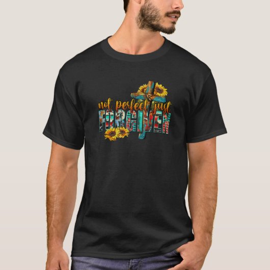ひまわりのイエスの十字架 完璧ではない 許された Tシャツ (正面)