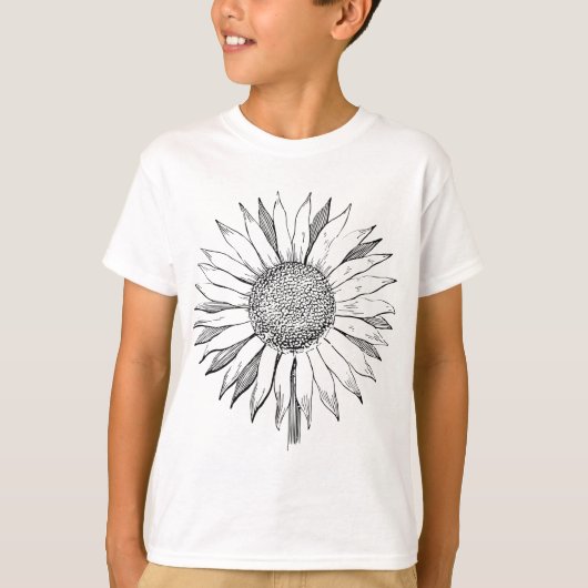 ひまわりのイラスト Tシャツ (正面)